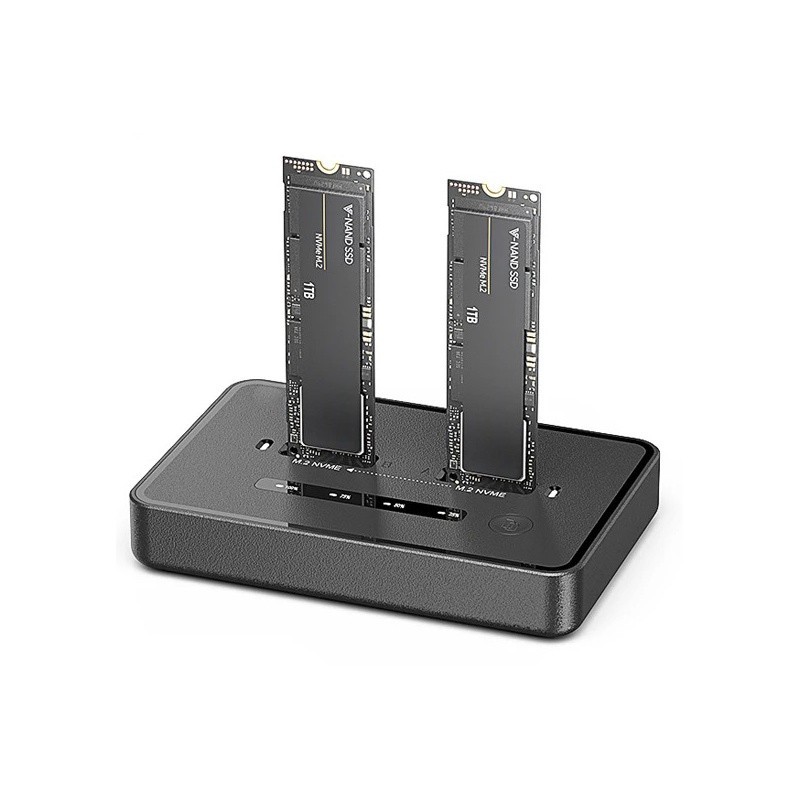 NVMe M.2-dokkingstasjon og offline-kloning, USB 3.2, kompatibel med 8 TB