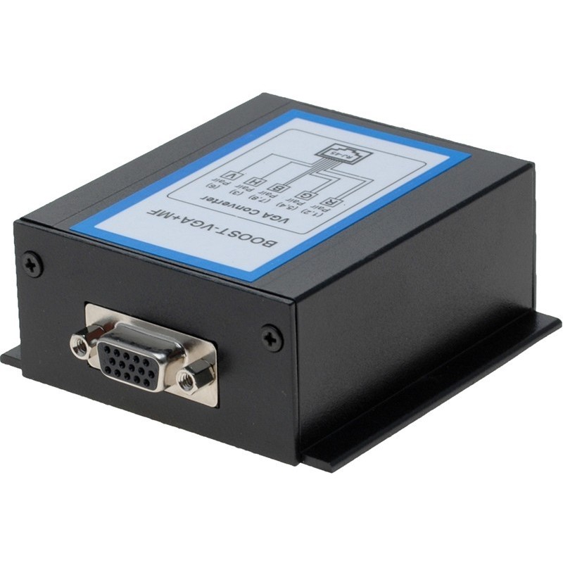 VGA Extender booster, krever ingen strøm. CAT 5/6 PDS-kabel mellom sender og mottaker