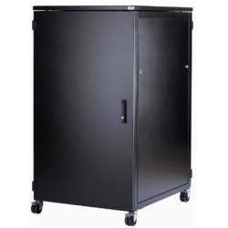 Sound-insulating 19" rack cabinet, simple and sensible solution.