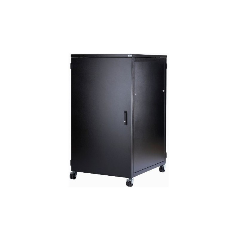 Sound-insulating 19" rack cabinet, simple and sensible solution.