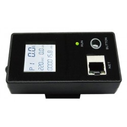 strømskinne19" RACK montage med 8 x C13 hunnkontakt. Viser den strøm, spenning og strøm