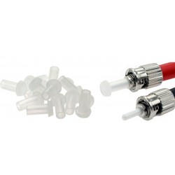 Dust cap for ST fiber connector on cable