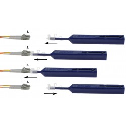 Fiber plug cleaner for LC plug - Cleans fiber sticks for dust and dirt before use