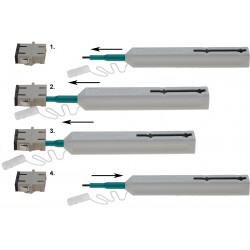 Fiber plug cleaner for SC plugs and adapters - Cleans dust and dirt before use