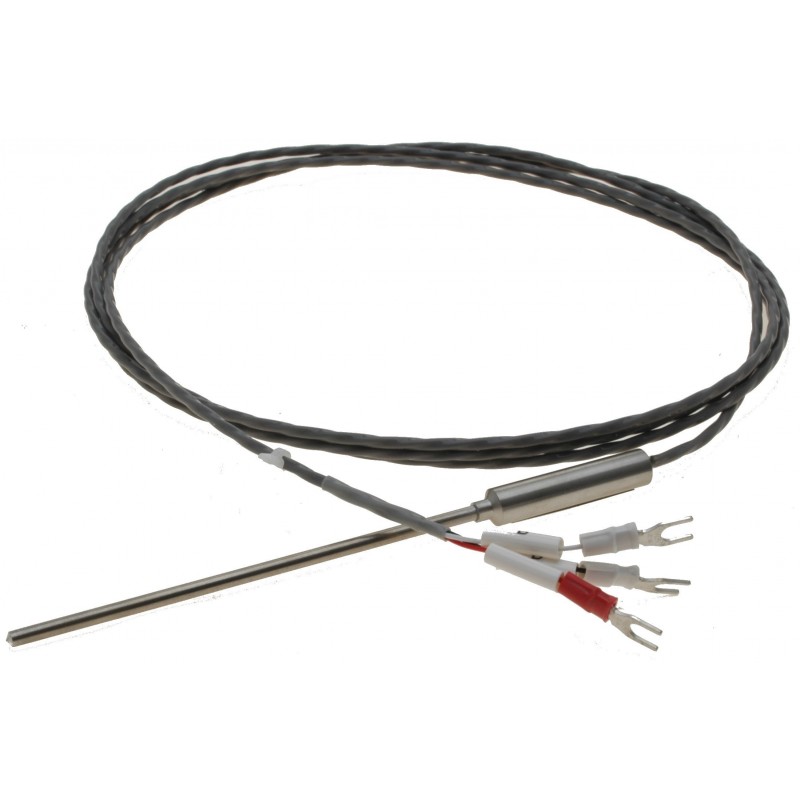 Pt100 temperature sensor -200 - 600°C, 3-wire. 2 meter cable