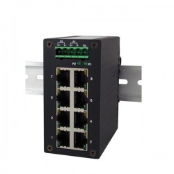 8 ports switch 10/100 RJ45 DIN IP50 - Unmanaged, 9-48VDCfor6 - 9 porte