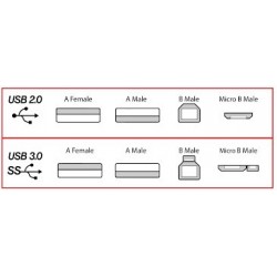USB 3.0 cable, A male - B male, AWG28, black, 1.8m