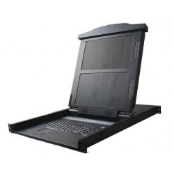 19" 1U Extract Console, 14" Dual Monitor, Keyboard, Touchpad, VGA, USB