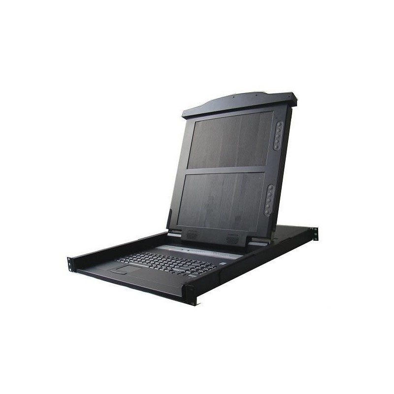 19" 1U Extract Console, 14" Dual Monitor, Keyboard, Touchpad, VGA, USB