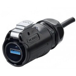 Vanntett USB 3.0 skjøtekabel for chassis, IP67 forseglet med hette, 3 meter