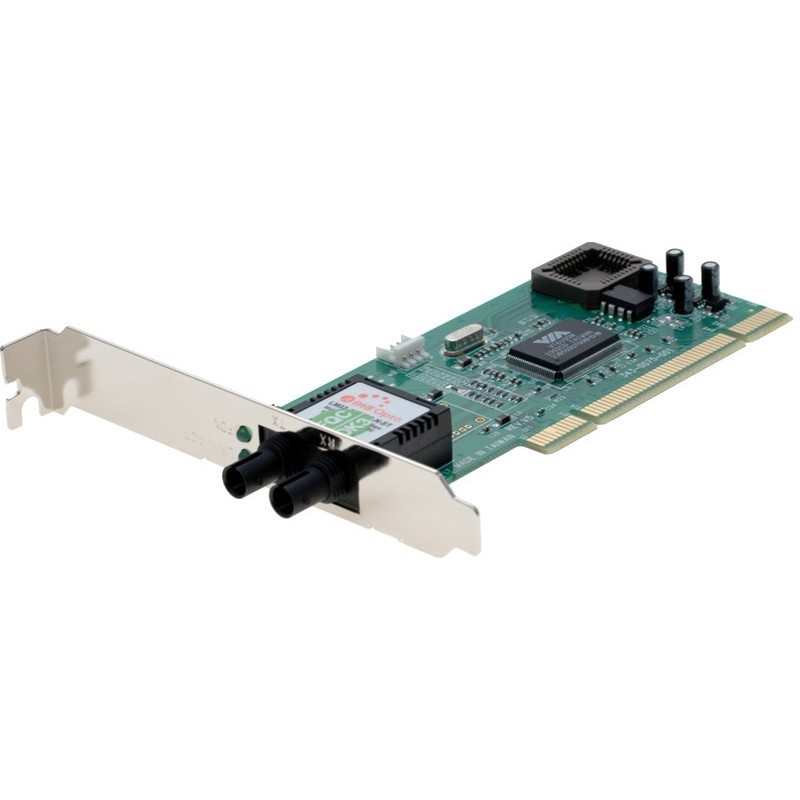 100 Mbit PCI Fiber Net card with ST connector, 3.3 / 5V PCI, 32bit. Multi Mode