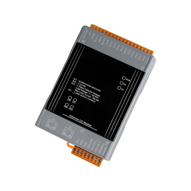 ICPDAS PET-7260 is an I / O module 6 x digital input, 6 x relay output via Ethernet for control tasks