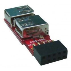 USB pinhead from motherboard to 2 x USB-A physical female connector internal adapter connector