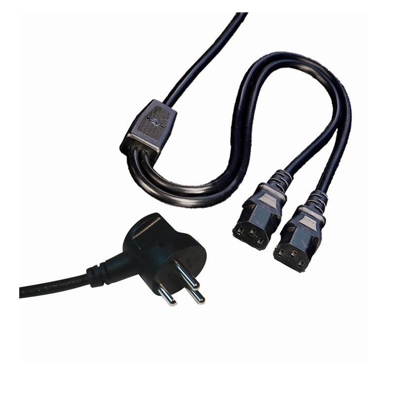Power cord split cable from Schoko 2 x C13 female appliance plug,