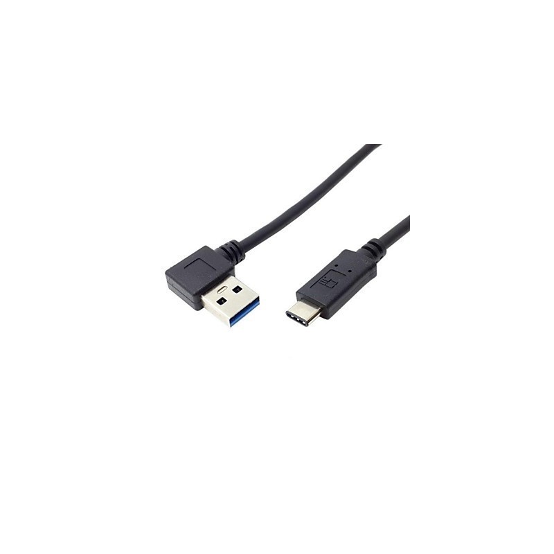 Angled USB-C 3.1 super speed cable - Type A Male - 1 Meter