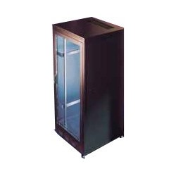 24U 19 "rack cabinet, 60cm deep black. With glass door