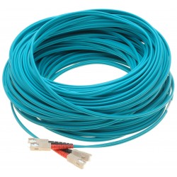 Armored fiber cable, Multi-mode, SC-SC, 50m, 50 / 125my, OM3, Aqua colored, LSZH