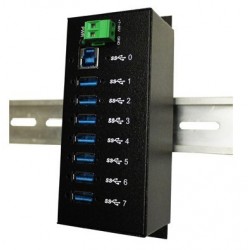 USB Hub for 7 USB ports, also for external supply - DIN mounting