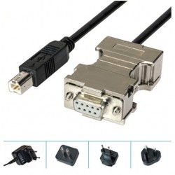RS232 for USB Adapter Cable - USB Printer Connects to RS232 Port - DB9 She and USB B Han