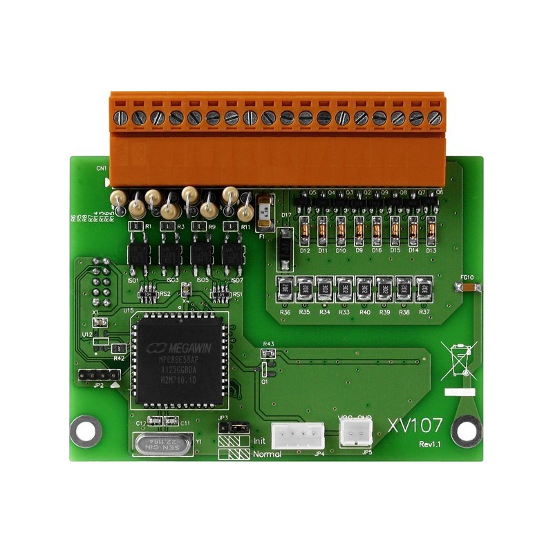 Expansion module for L-CON-LOG-x series. 8 digital inputs, Wet, 0 - + 50VDC, 8 x Digital outputs