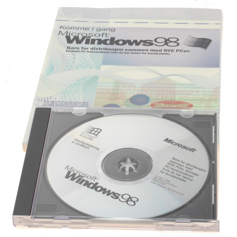 WIN 98 komplett med diskett- og CD-lisens
