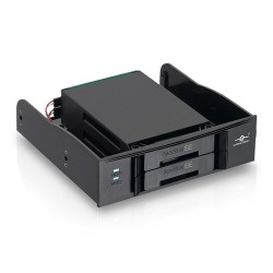 5 1/4 Hard Drive Bay for 2x2½ SSD eller HDD-plater, med SATA-grensesnitt Hot Swap-støtte - Danbit A / S