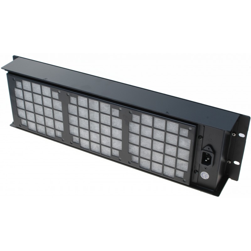 3U viftemodul for 19" stativ. Med 3 x 230VAC FAN. Suger luft ut