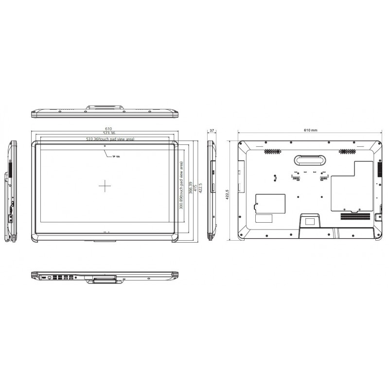 24\" Medical godkendt Panel PC, i3/i5/i7 CPU, multi-touch, Scanner,...