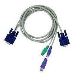 Restlager: Blæksprutte/ KVM kabel med DB15HDM -2xDIN6MM + 1xDB15HDM...