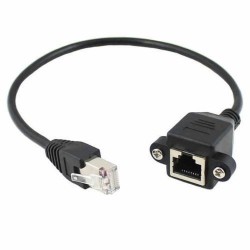 60cm 8pin RJ45-kabelen han til hun skruer Patrel Mount Ethernet LAN-nettverk 8 PIN-utvidelseskabel
