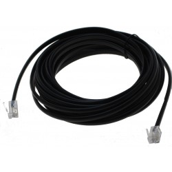 Telefonkabel RJ-10 Han RJ-10 Han, 4 ledere, sort, 4mforTelefonkabel...