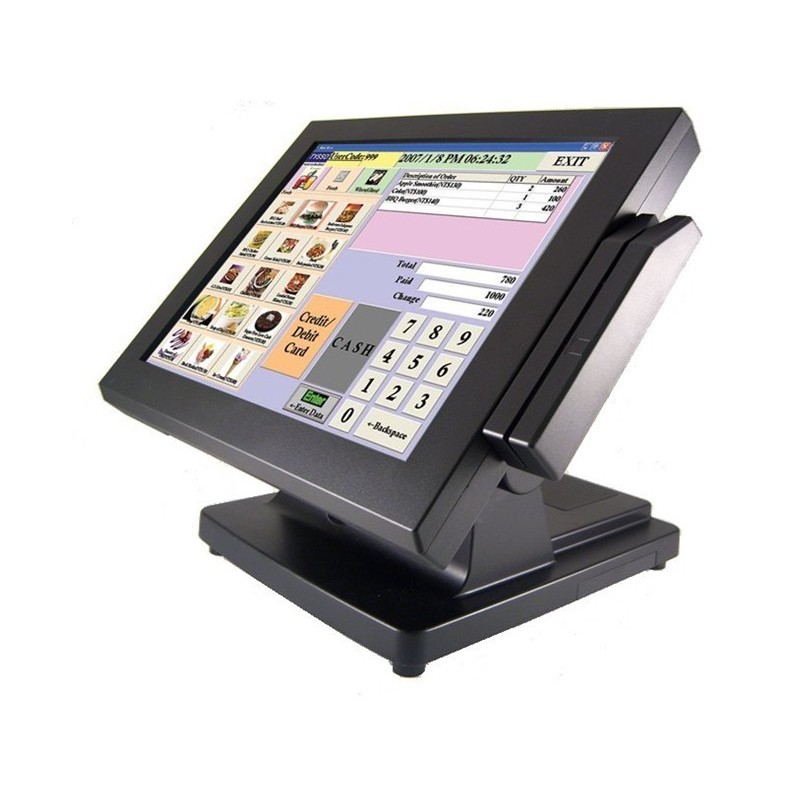 15\" POS Panel PC, ATOM CPU, All-in-one, blæserløsforButiks PC / POS