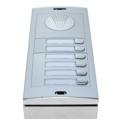 GSM doorphone in stainless steel for 6 apartments with shared front door - Danbit