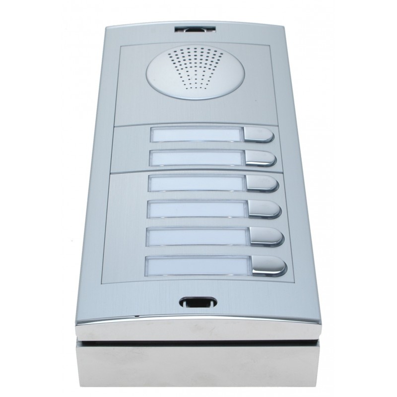 GSM doorphone in stainless steel for 6 apartments with shared front door - Danbit
