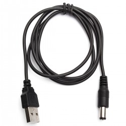 USB han til 2.1/5.5 DC kabel, 1 meterforUSB
