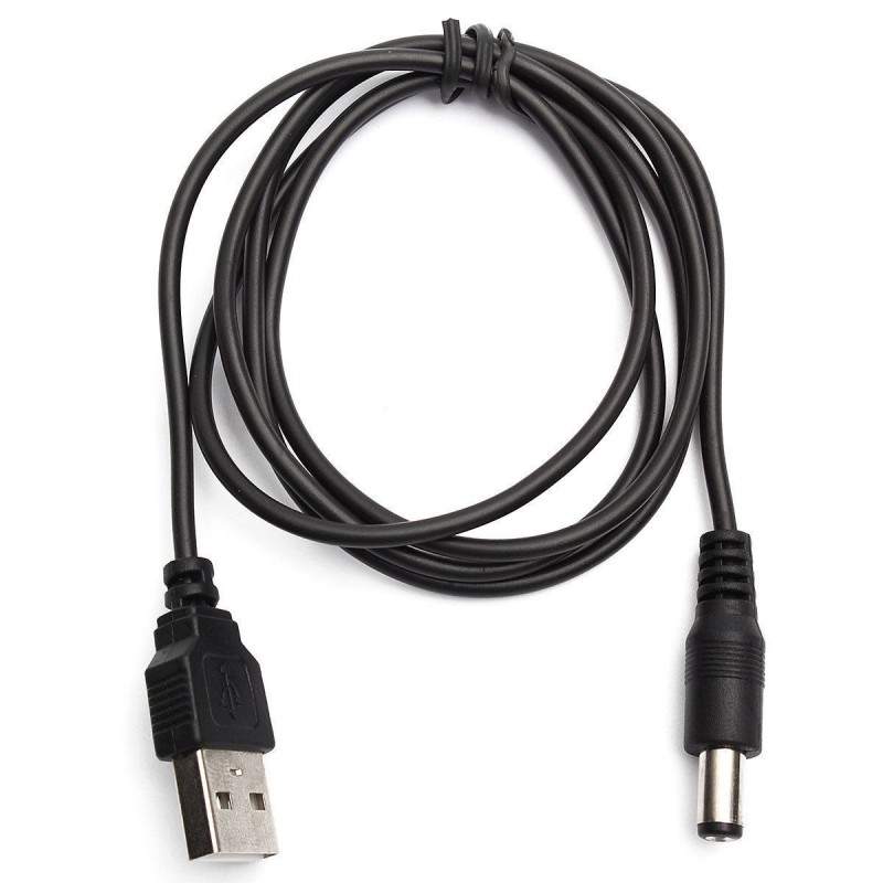 USB han til 2.1/5.5 DC kabel, 1 meterforUSB
