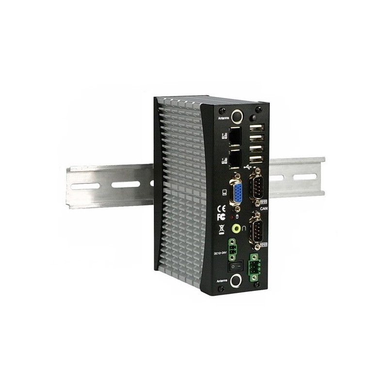 Embedded mini PC for DIN rail mounting - 3½ ATOM N2600, USB, RS232, 485, CAN