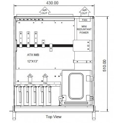 4U 19\" PC-cabinet, ATX, , extra deepfor4U housing