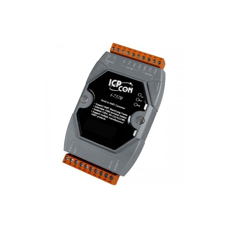ICPDAS I-7570 is a serial for HART converter. RS232 / RS422 or RS484 bus