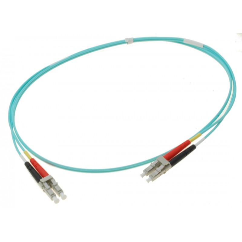 Aqua 5m OM3 Multimode Duplex LC-LC Fiber Cable 50/125μm