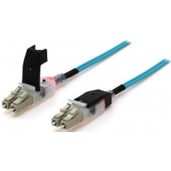 Fiber cable, LED light, Multi mode, LC-LC, 2m, 50 / 125my, OM3, Aqua, LSZH, Duplex
