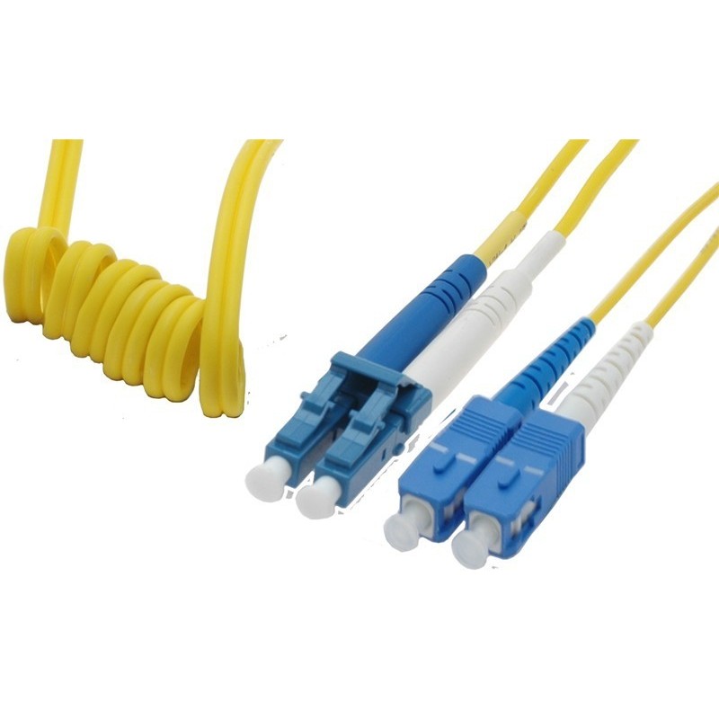 Easybend fiber cable Single mode, LC-SC, 0.5M, 9 / 125my, Yellow, LSZH, Duplex