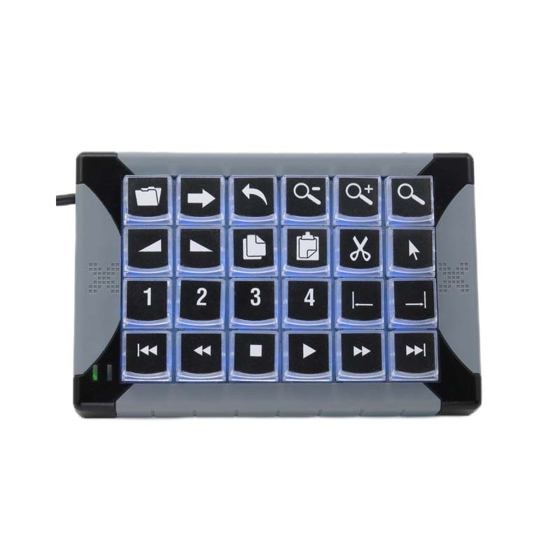 X-tastene XK-24-USB-R, 24 tasters tastatur programmerbar - HID, makro til 1000 seter, USB, bakgrunnsbelyst
