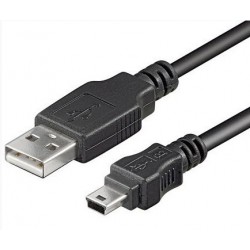 Mini USB cable, A male - mini B male, black 5.0 m
