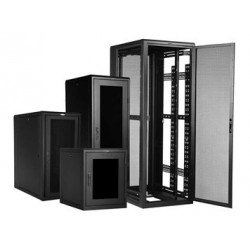 42U 19 "Rack cabinet, 100cm deep, black, door with glass front