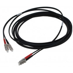 Armored fiber cable, multimode, LC-SC, 2m, 62.5 / 125, Black, LSZH, duplex