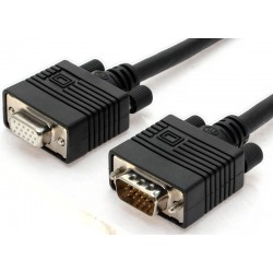 VGA extension cable DB15HD M/F, black, 20 meters