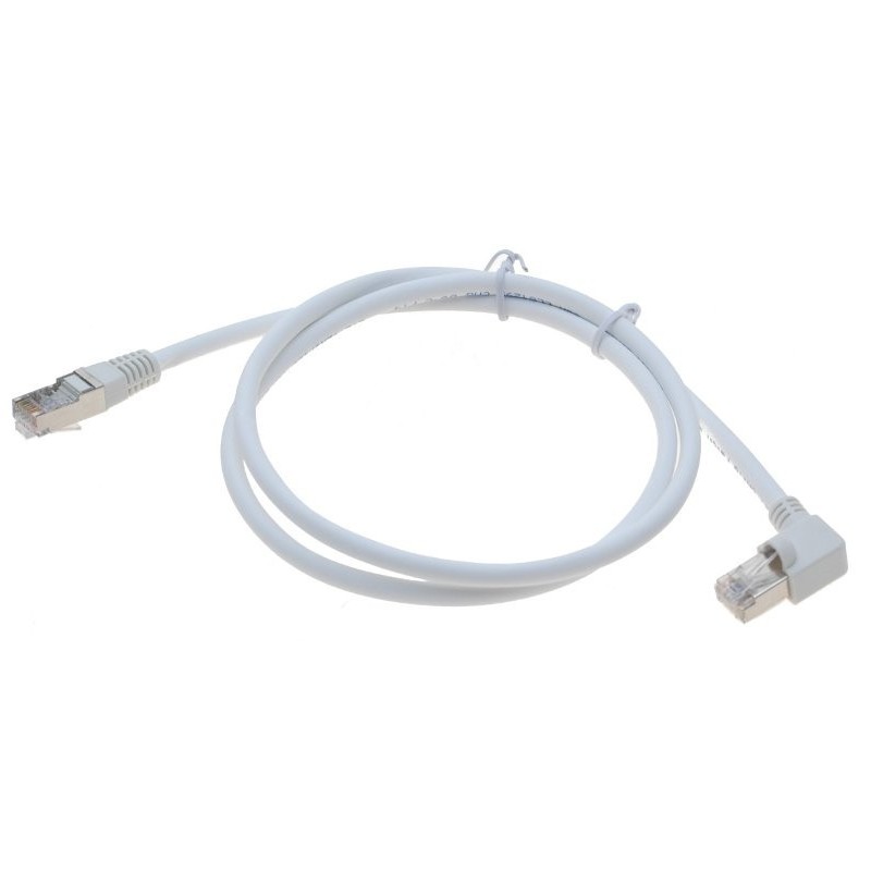 RJ45 patchkabel STP 90° vinkel 1meter, hvidforCat. 6 kables LSOH / ...