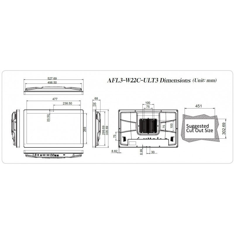 21.5" Wide panel PC med 2.4GHz Core i5 CPU, 120GB SSD, 4GB RAM