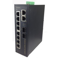 10 portbryter med 8 x 10/100 / 1000Mbit PoE + 36W + 2 x SFP - Ubehandlet